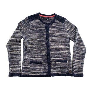 Tommy Hilfiger Sweater Womens Size XL Blue Cardigan Button Up Glitter Thread